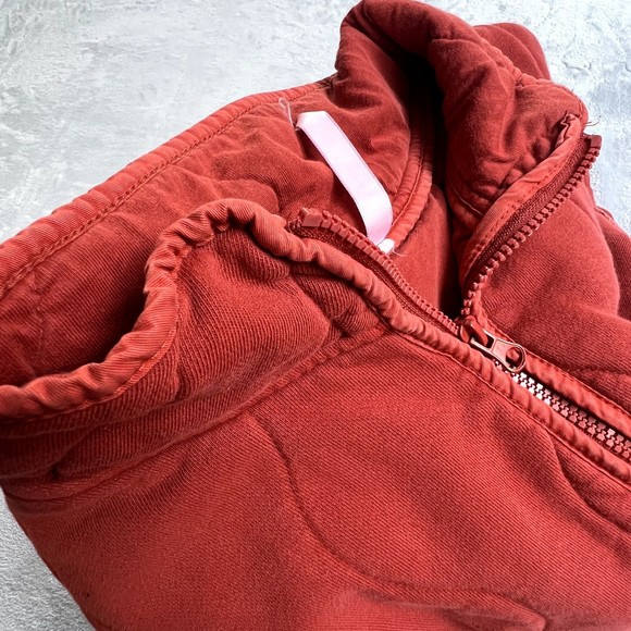 Fabletics Jacket‎ Womens 3X Orange Tedi Quilted Collar Full Zip Pockets Cotton - Picture 10 of 14